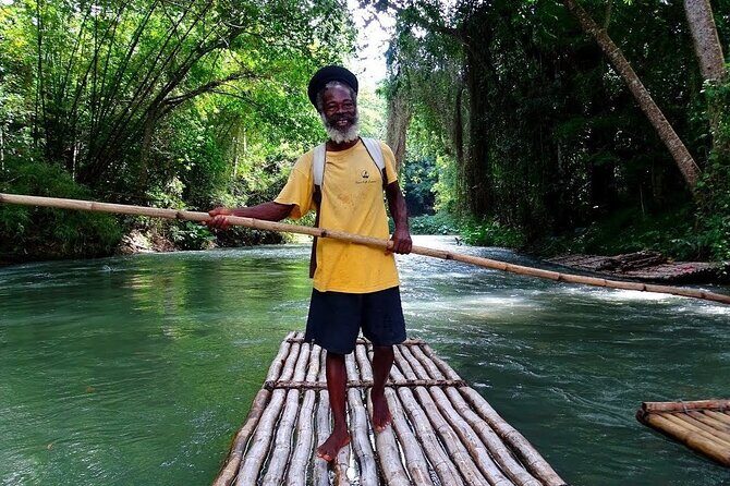 Bamboo Rafting with Limestone foot or Full Body Massage in Montego Bay - A 30-foot hand-crafted bamboo raft ride in a tropical rain forest