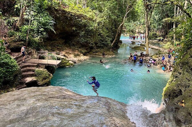 Blue Hole and River Rapids Adventure - The Montego Bay Hotel Pickup and Private-Group Advantage