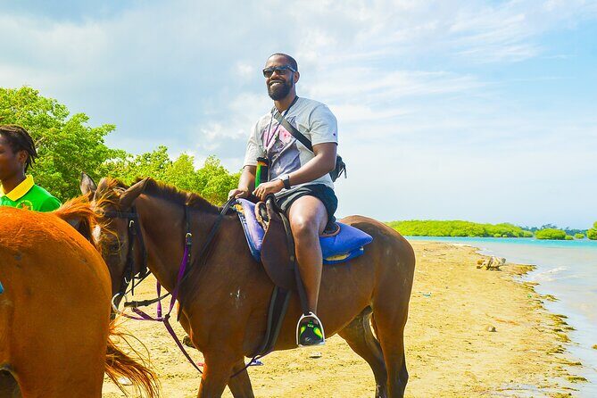Jamaica's Ocean Horseback Bamboo Raft Adventure and Transport - Bamboo Rafting on Crystal-Clear Water: The Calm Half