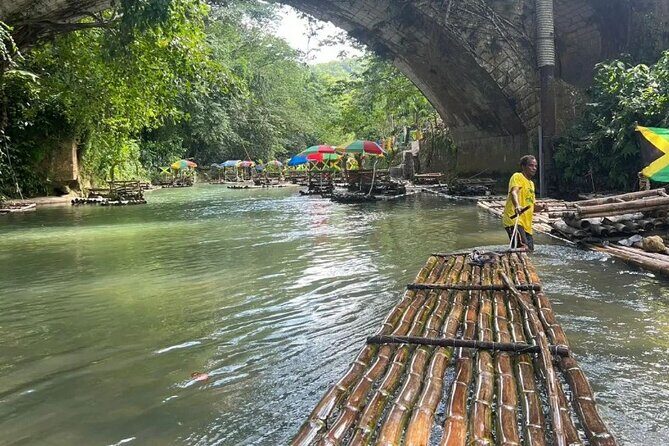 Lethe River Rafting Transportation & Entry Fees from Montego Bay - Getting on the handmade bamboo raft: what the Lethe River part is really like