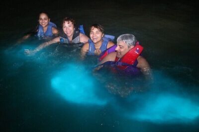 Luminous Lagoon Night Tour from Montego Bay - Inside the luminous lagoon: boat first, then swim